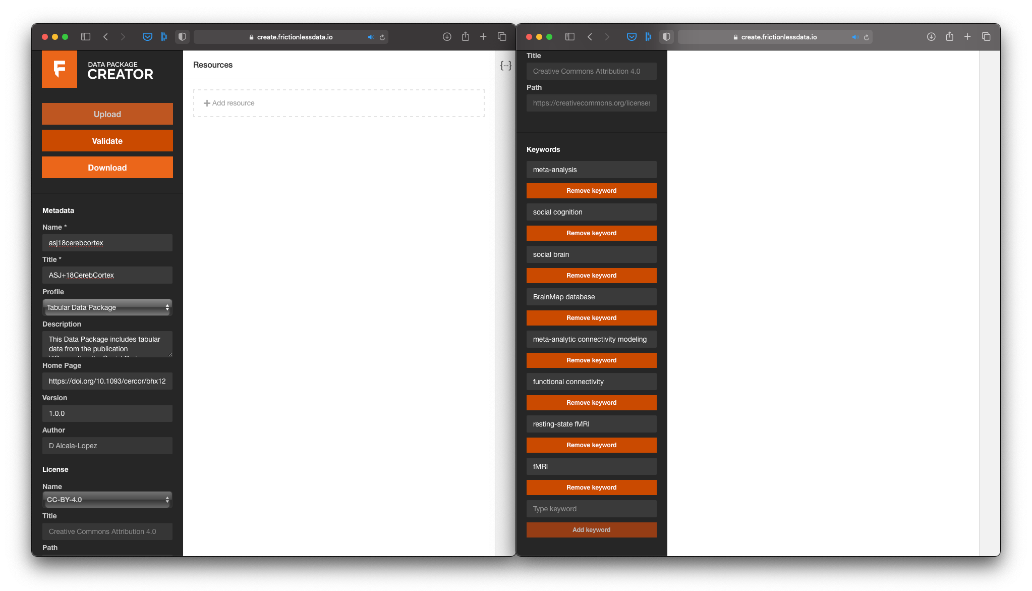 Second step to share your data: Create a Data Package and include your metadata!