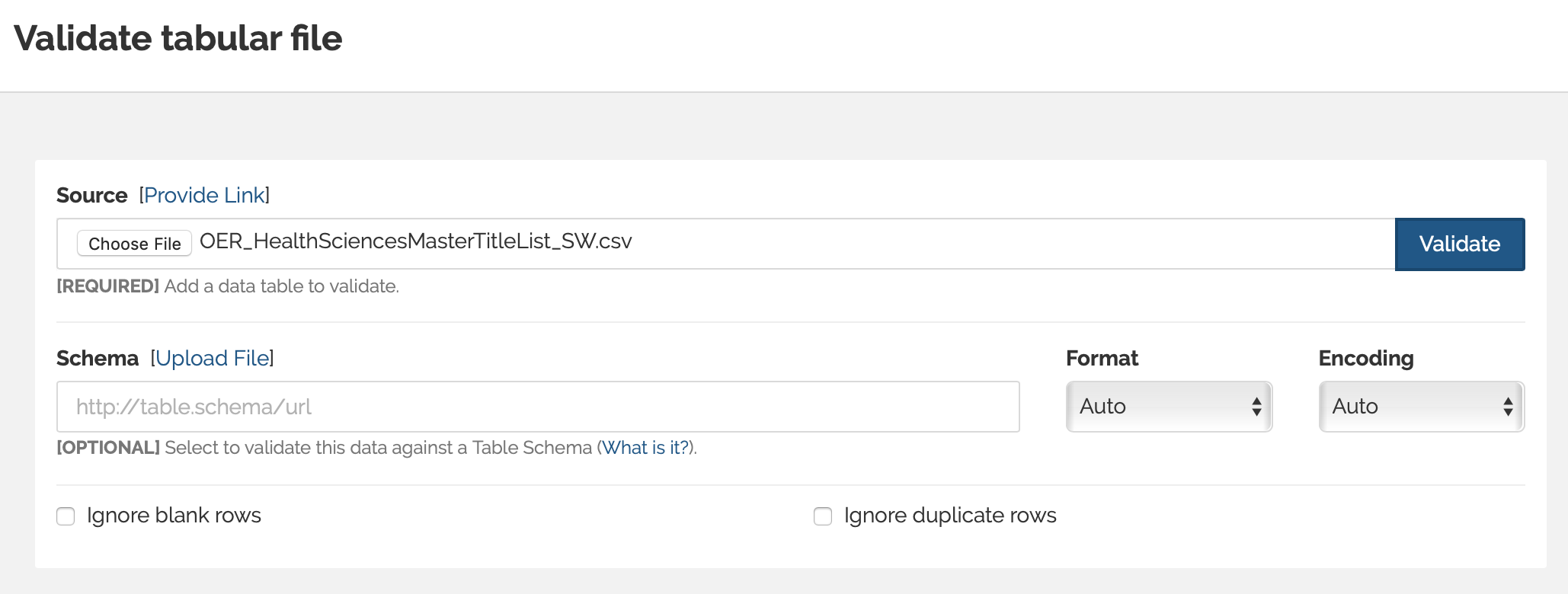 uploaded csv file to browser tool