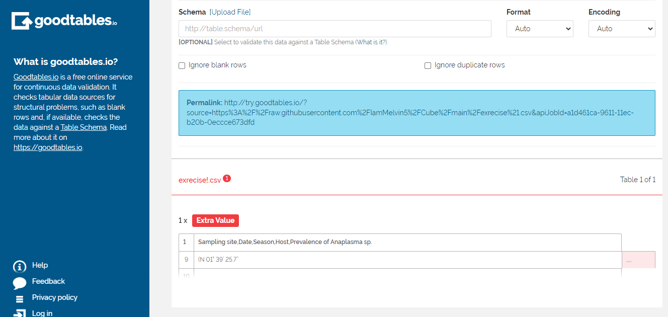 screenshot of structural error